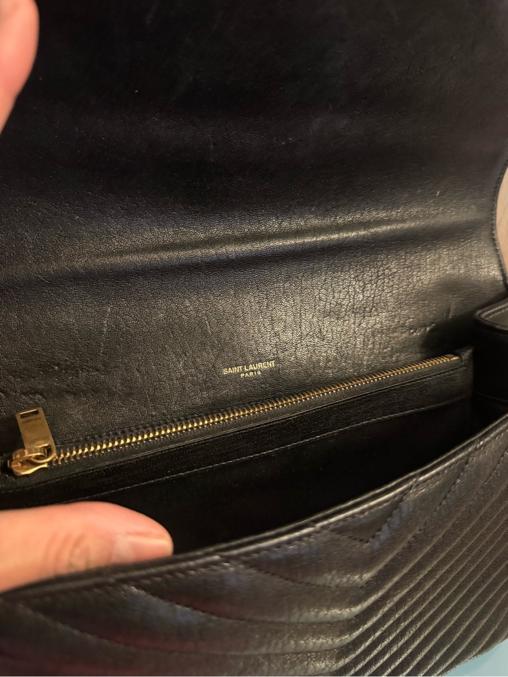 Saint Laurent Black Quilted Leather Satchel with Gold YSL Hardware - Picture 7 of 7